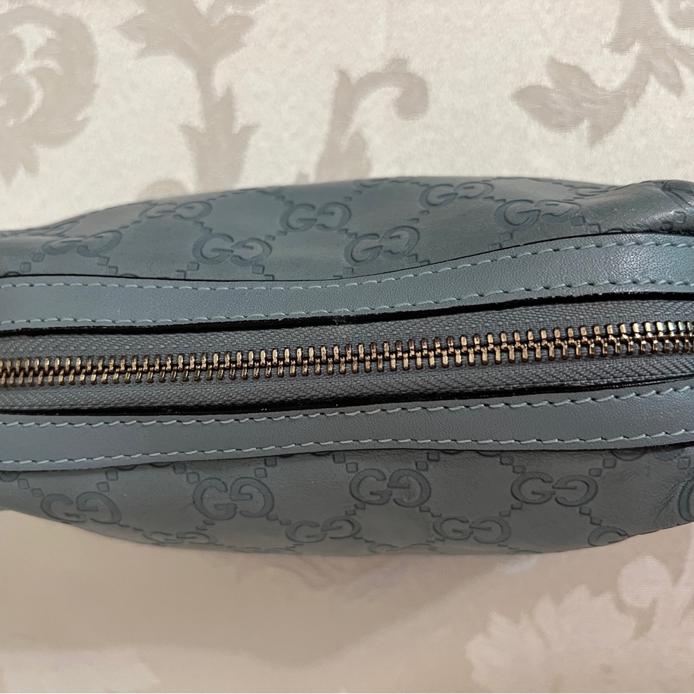 Gucci - authentic cosmetic pouch. Pairs beautifully with my Blue Coach handbag. - Picture 5 of 12
